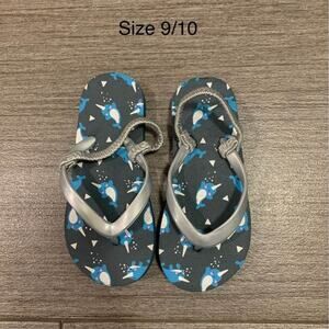Toddler flip flop sandals with whales